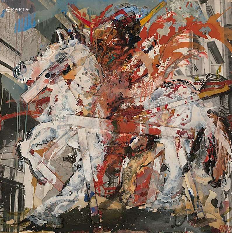 Белая лошадь (Памятник самураю), художник Валерий Лукка