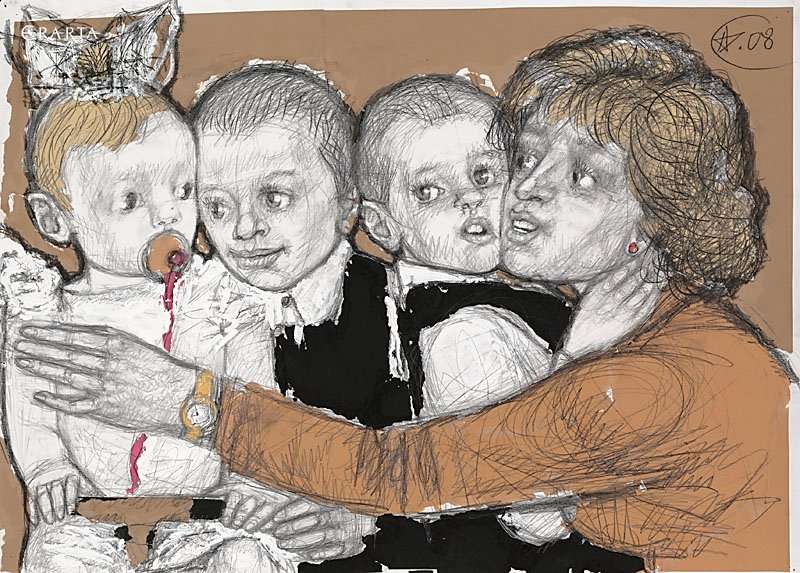 Madonna with Many Children, artist Aleksey Shtern